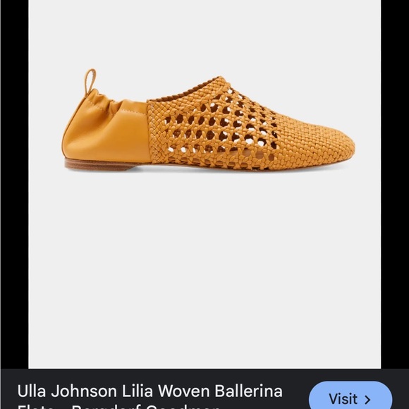 Tan Ulla Johnson Lilia Woven Leather Flats - 36 - Picture 2 of 8
